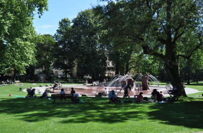 Blick auf den Park im Nordend Frankfurt