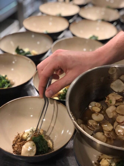 Anrichten des Caterings